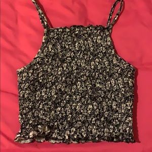 forever 21 lettuce edge crop top with flower print